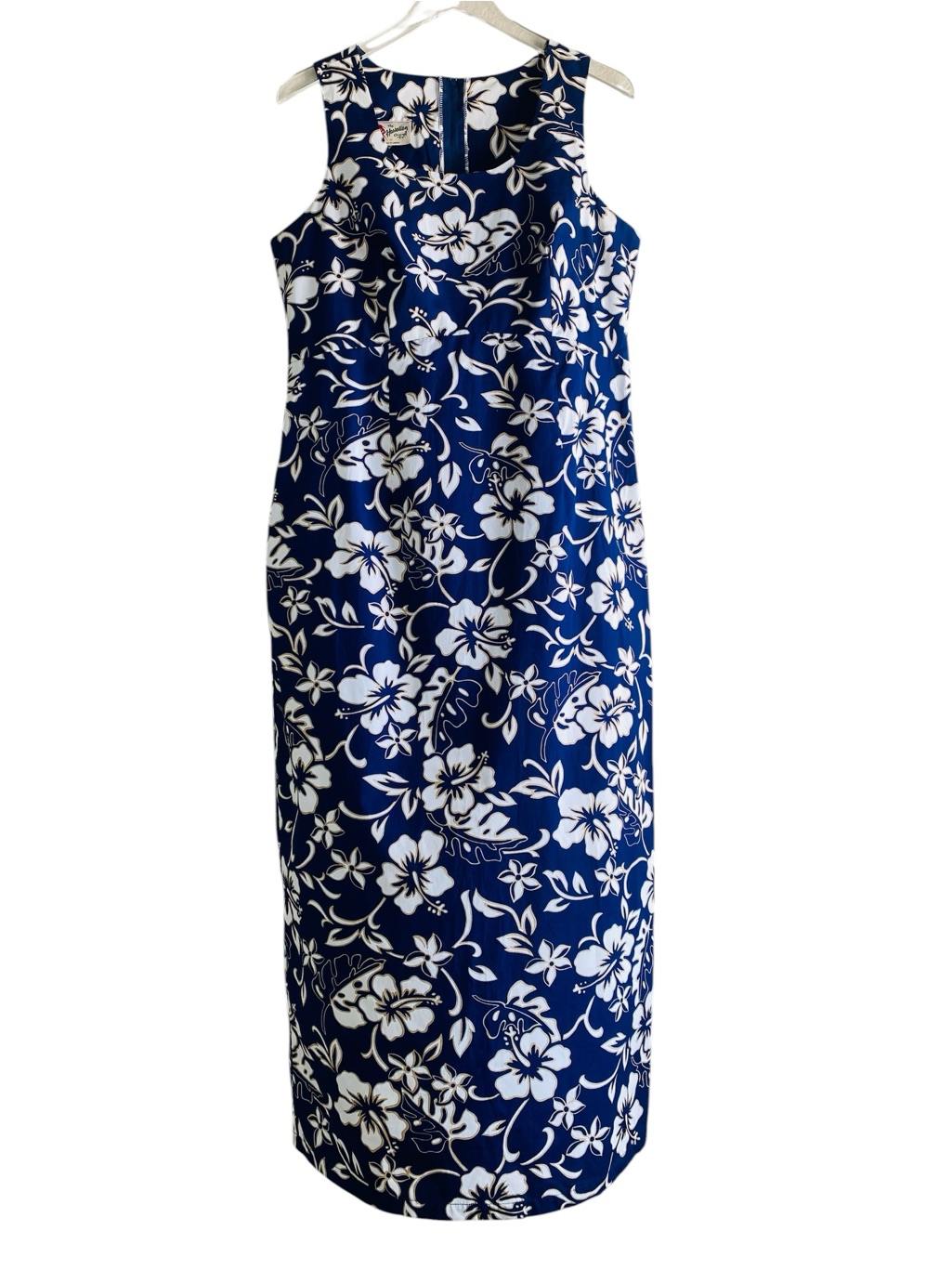 Hilo Hattie Navy Hibiscus Sleeveless Maxi Dress Size 16